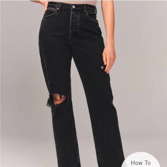 Abercrombie & Fitch High Rise Dad Straight Jeans - Picture 1 of 5
